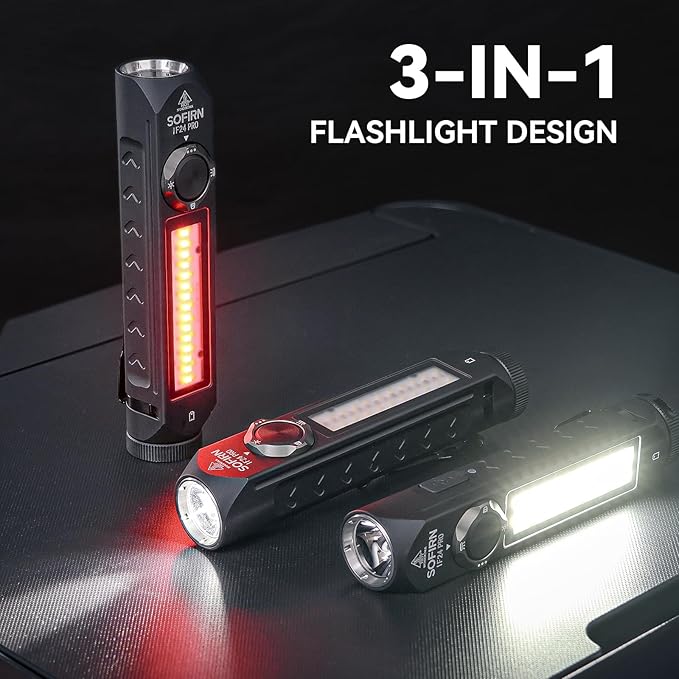 Sofirn IF24 Pro Super Bright Flashlight for Emergencies, 1800LM LED Flashlights for Camping, Rechargeable Flashlights High Lumens, Waterproof Flash Light Battery Powered, Magnetic Red Light Flashlight
