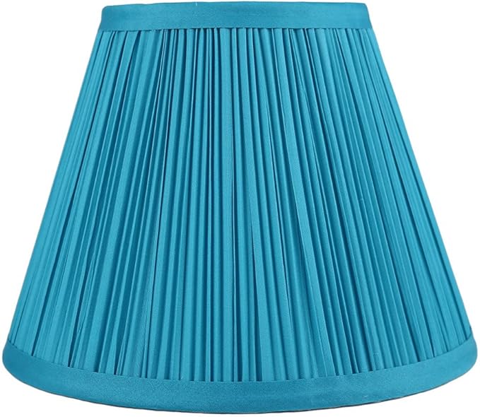 Urbanest Mushroom Pleated Softback Lamp Shade, Faux Silk, 5-inch by 9-inch by 7-inch, Teal, Spider-Fitter