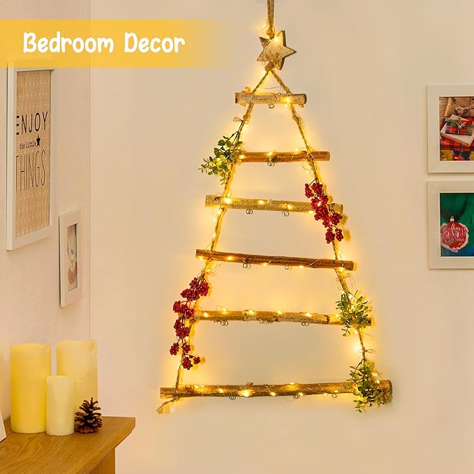 JMEXSUSS 2 Pack Fairy Lights Battery Operated with Remote, Total 200 LED 66ft Battery Powered Christmas Lights, 8 Modes Twinkle String Lights for Bedroom, Indoor Christmas Tree Decor, Warm White