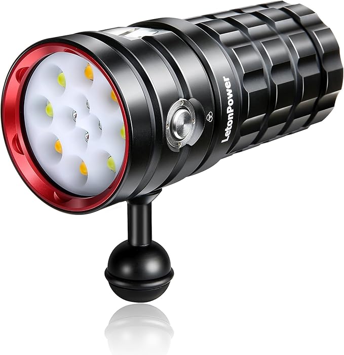 Turbo S Pro Dive Light, 13000Lumens 100m Underwater Video Light,Diving Flashlight,Waterproof Flashlight with Type-C Charging for Professional Under Water Sports