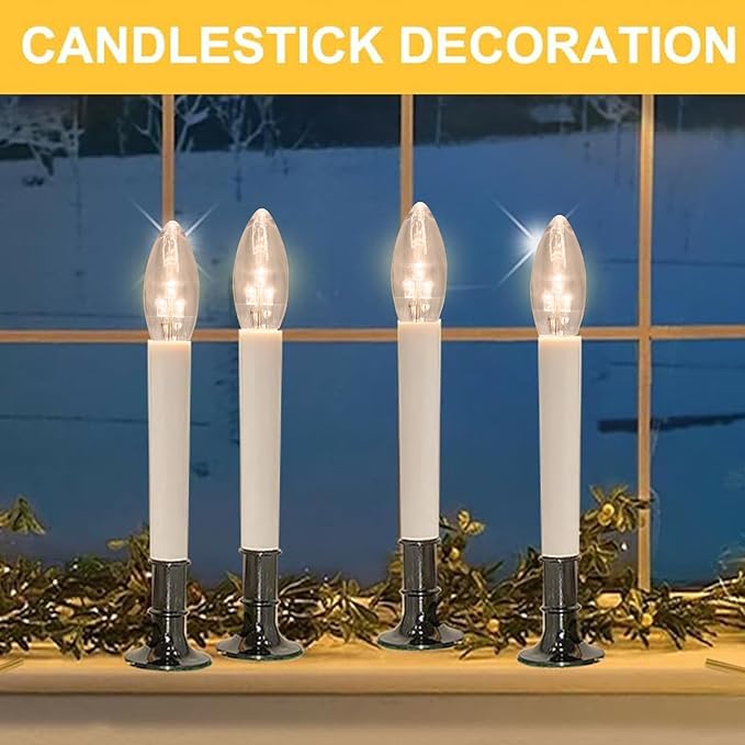 6 Pack C26 LED Replacement Bulbs,3V Clear Torpedo Tip Light Bulbs,E12 Candelabra Light Bulbs Soft White Glass Light for Battery Operated LED Window Candle Lights, Christmas Decor
