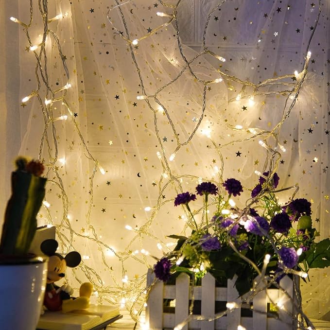 ILLUMINEW 300 LED Outdoor Indoor String Lights,108ft Safety Plug in 8 Modes Christmas Halloween Decorations, Summer Twinkle Lights,Christmas Tree Fairy Lights for Bedroom, Party Decor