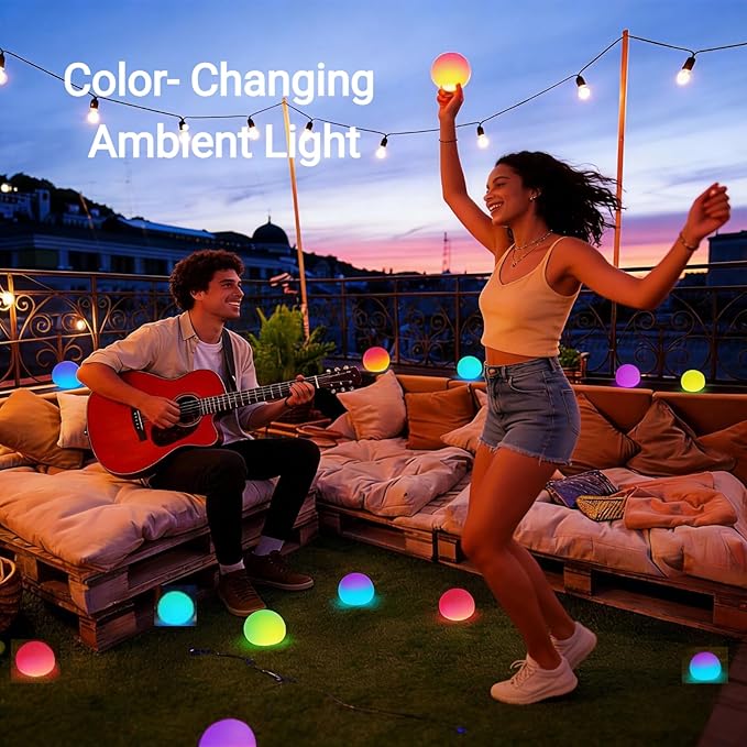 LOFTEK 3-inch Floating Pool Lights, Color Changing Rechargeable Pool Lights, IP65 Waterproof LED Ball Light, Bathtub Lamp, Remote Control, Sphere Orb for Patio, Yard, Nursery, Decor, Gift (1 Pack)