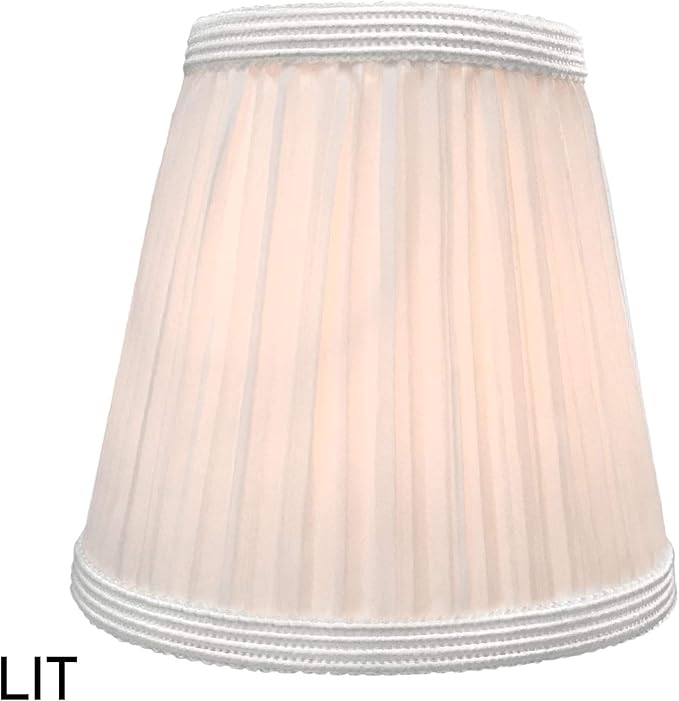 Royal Designs, Inc. CS-1051-5WH-6 Designer Mushroom Pleat Empire Chandelier Lamp Shade, 3 x 5 x 4.5, White, 6-Pack