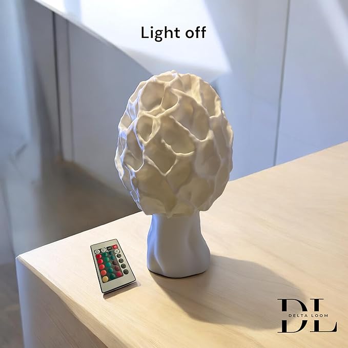 Morel Mushroom Lamp - USB Powered 15-Color Table Light with Remote & Switch - Cozy Soft Glow Nightlight - Unique Fungus Decor - Boho Cottage core Aesthetic