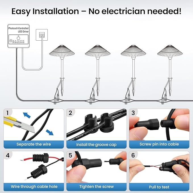 ZZXX All-in-One Low Voltage Landscape Lighting Kit 12-Pathway Lights with 96W Transformer, 5W LED Landscape Lighting Low Voltage 12-24V,IP66 Waterproof Outdoor Lights 2700K for Yard Patio Walkway