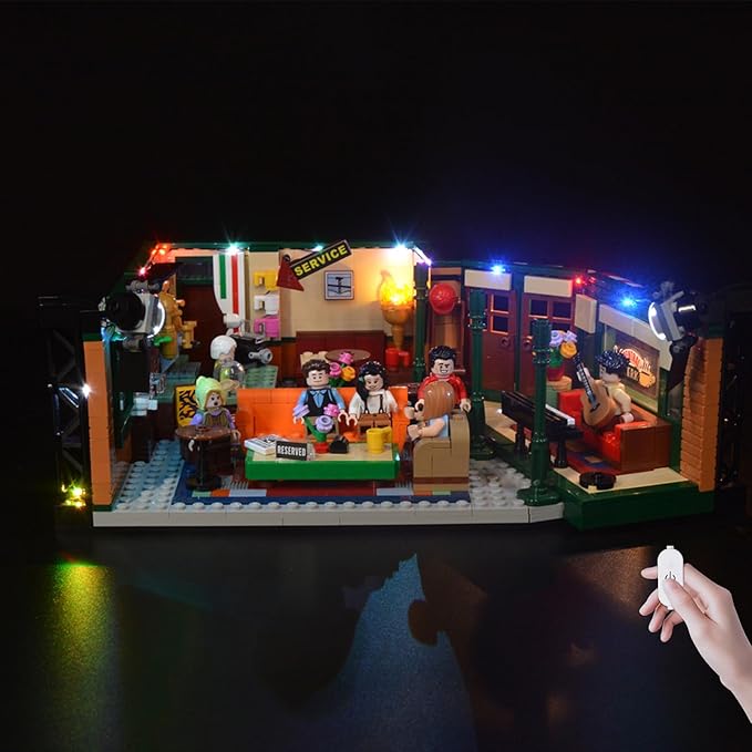 BrickSoul Upgrade Light Kit for Lego 21319 Friends Central Perk Building Set | with ON/Off & Dimmer Switch & Hidden Cable Tech | Easy Install Lighting Set (21319 Set NOT Included)