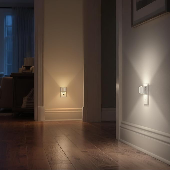 DORESshop LED Night Light[4 Pack], White Night Lights Plug into Wall, 3 Level Brightness Adjustable Plug in Night Light, Dusk to Dawn Sensor, Nightlights for Adults, Bedroom, Bathroom, Hallway, 3CCT