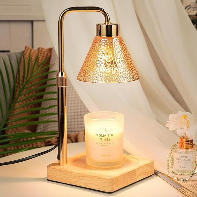 Candle Warmer Lamp with Timer Dimmable, Adjustable Height, Christmas Anniversary Women Gifts for Her Girlfriend, House Warming Gifts New Home, Wax Warmer Lamp for Jar Candles with 2 Bulbs