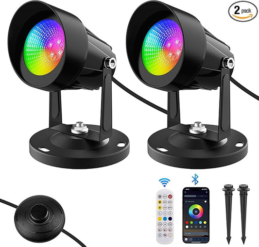 T-SUN Spot Lights Indoor, Led Spot Lights with Smart APP & Remote, Plant Spotlight Indoor Uplights, 16M Colors Floor Light Dimmable Music Sync Timer for Festival Party Tree Decor Home