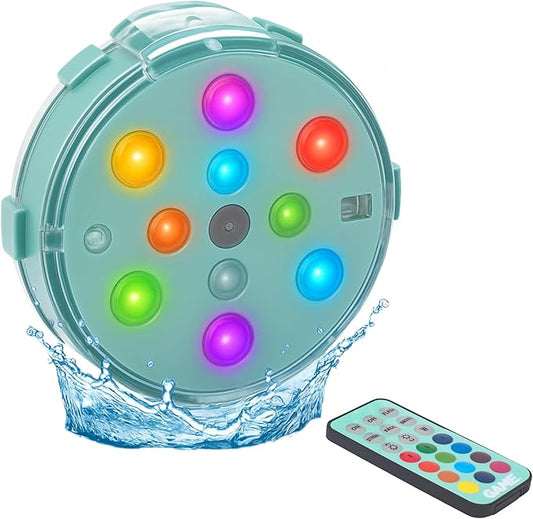 Game Pool Lights - 12 Colors 4 Modes, Easily Installable, Remote Controlled, Uses 3 AAA Batteries, for Above Ground Pools