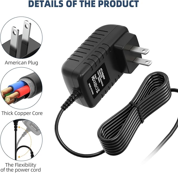 24V AC Adapter Charger for Govee H6078 RGBIC Floor Lamp LED Wi-Fi App Control Smart lamp Power Supply Cord Mains PSU