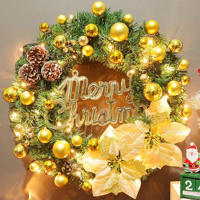 MASHANG Christmas Lights,100 LED 33ft Battery Operated String Lights with Timer, 8 Modes Battery Powered Waterproof String Lights for Christmas Tree,Wreath,Indoor Outdoor Decoration, Warm White