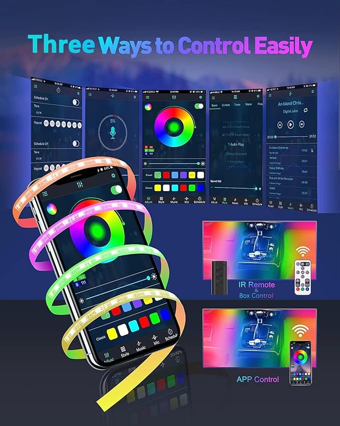 Interior Car Lights, Led Lights for Car Accessories, Birthday Gifts for Women Men, Halloween Trunk or Trick Car Decorations Kit APP Remote Control with Changer Color Change Lights for Jeep Truck Decor