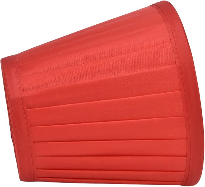Small Lamp Shades Set of 2, 3.6x5.6x5.1 Inches Pleated Fabric Sconce Lampshades Modern Clip On Chandelier Shades Cover for E14 Bulb, Table Lamps, Floor Lamps (Red)