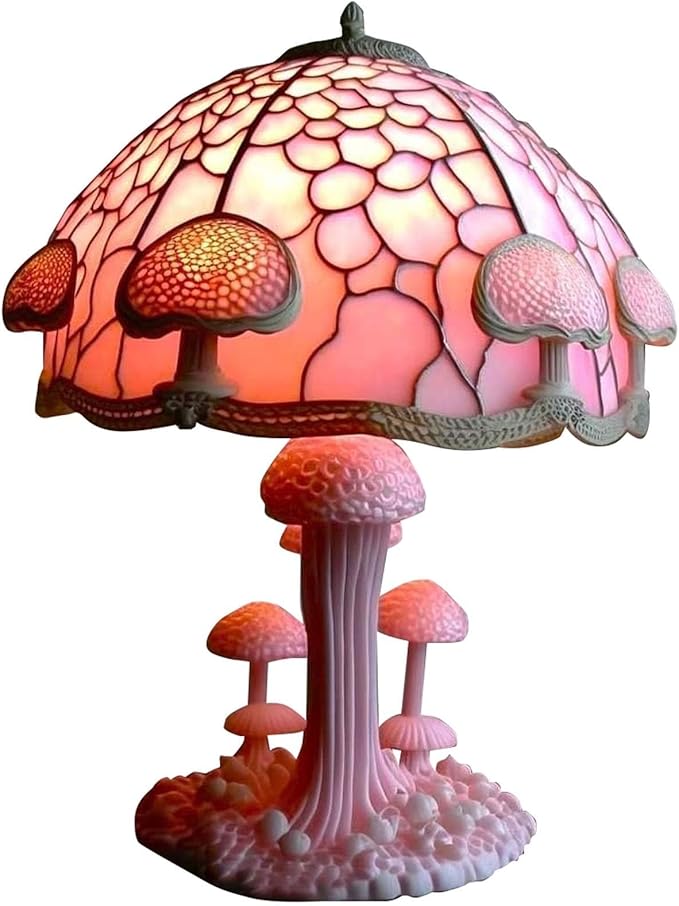 Mmoneyake Plant Table Lamp Series, Vintage Plant Night Light Home Decor, Bohemian Retro Stained Plant Table Lamp, for Bedroom Decoration, Party Decor, Birthday Gift for Plant Lovers, Friends 5.91in