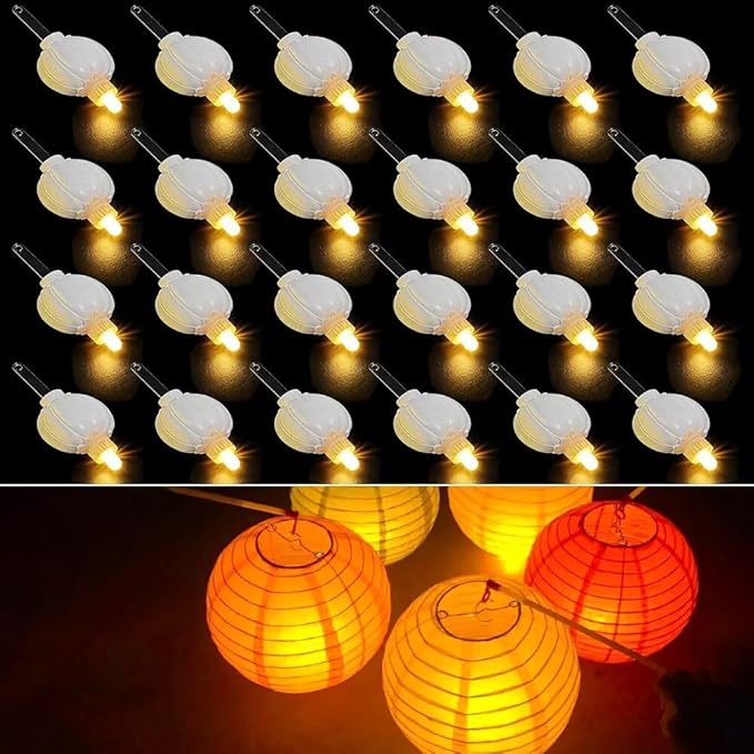 24PCS Mini Led Lights, Led Balloons Light for Paper Lanterns, Easter Eggs, Birthday Party, Wedding, Halloween, Christmas Decoration, Last 36 Hours- Warm White
