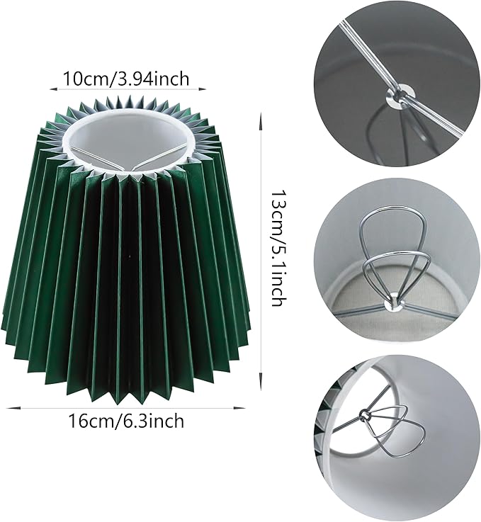 Small pleated lampshade chandelier shades set of 6. Lampshade for Wall Lamp.chandelier shades.small table lamps.For Cutting Edge bulbs.light bulb shade.chandelier light covers.4" X 5" X 6"