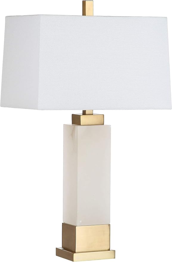 SAFAVIEH Lighting Collection Rozella Alabaster White/ Gold 30-inch Bedroom Living Room Home Office Desk Nightstand Table Lamp (LED Bulb Included)