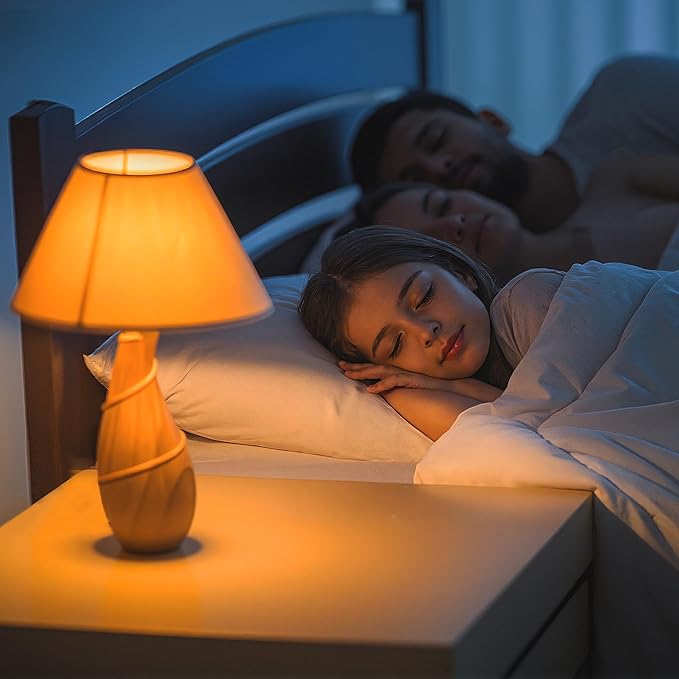 L LOHAS LED Sleep aid Amber Light Bulbs, Blue Light Blocking, A19 9W(60 Watt Equivalent) Dim Light Bulbs, 1800K Warm Light Bulb, E26 Base, 4 Pack