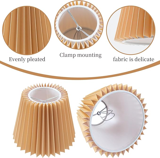 Small pleated lampshade chandelier shades set of 6. Lampshade for Wall Lamp.chandelier shades.small table lamps.For Cutting Edge bulbs.light bulb shade.chandelier light covers.4" X 5" X 6"