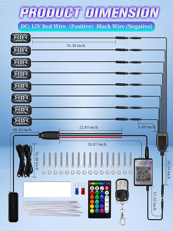 8Pods 5 Sides Full Angle RGB LED Rock Lights Kits High Brightness 27 Beads RGBW 5050 IP68 Waterproof Underglow Multicolor Exterior Wheel Rock Lights for 12V Trucks Jeep Offroad Pickup UTV ATV RZR SUV