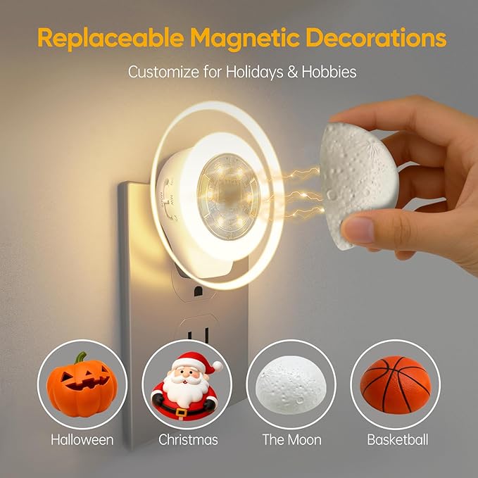 Night Lights Plug into Wall - Motion Sensor Plug in Night Light with Auto Dusk to Dawn,Dimmable Soft White, Bright Nightlight for Cruise Bedroom Bathroom Hallway Kitchen