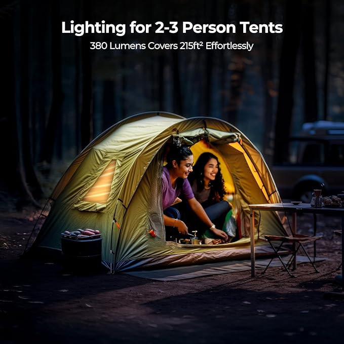 BougeRV Movable Area Light, Rechargeable Camping Lantern, 3200mAh Portable Camping Light, IP65 Waterproof, Camp Lamp for Tent, Power Outages, Emergency, Outdoor(Khaki)