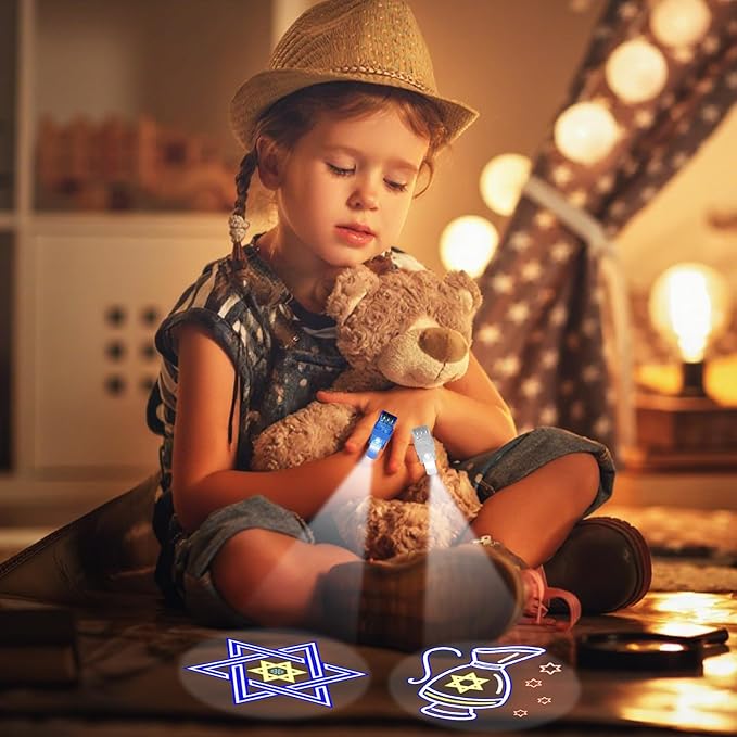 36Pcs Hanukkah LED Finger Lights Chanukkah Party Favors Glow in the Dark Light Up Finger Lights Themed Toys Bulk for Kids Adult Birthday Party Goodie Bag Stuffer Birthday Gifts Classroom Prize