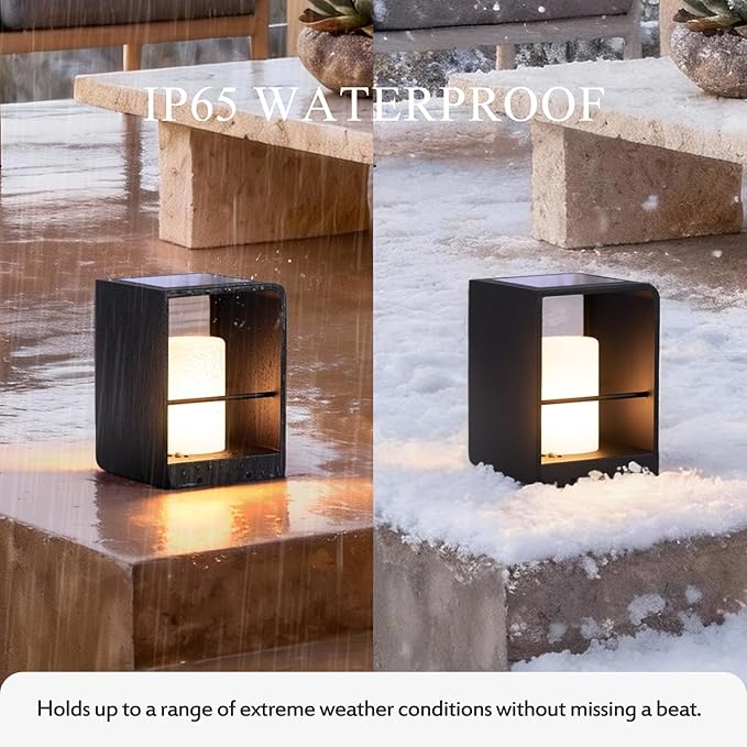 Solar Lanterns Outdoor Waterproof, Led Corner Floor Lamp Dimmable, Smart Outdoor Lantern, Remote Control Floor Lamp Modern Design, Patio Lantern with Warm White Lights for Table Porch Garden Yard