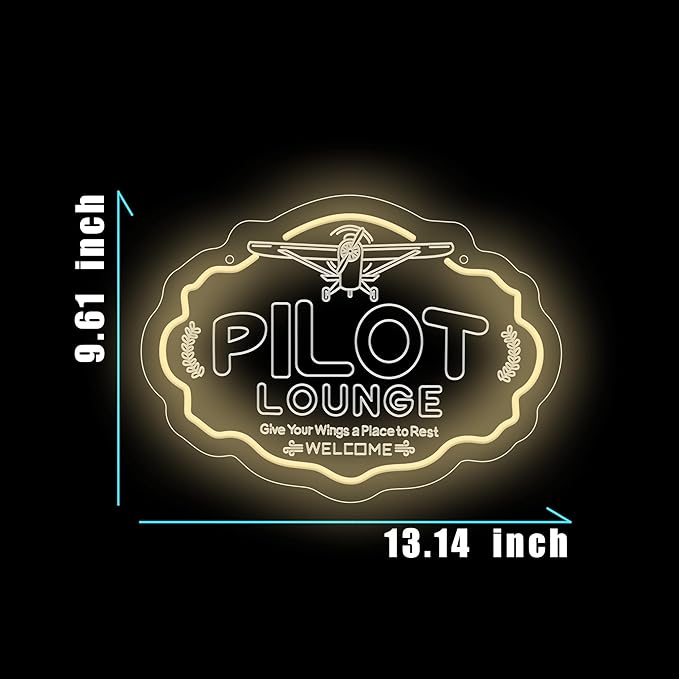 Pilot Neon Sign For Room Wall Decor,Pilot Led Neon Light Airplane lovers Gifts, for Ten Boys Man Cave Room Decor Gifts