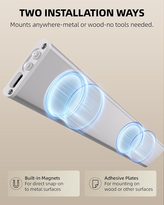 3Pack-Under Cabinet Lighting Wireless,Rechargeable Battery Motion Sensor Light Indoor,LED Closet Lights USB Charging,3 Color Dimmable Under Cabinet Lights for Kitchen, Cabinet, Wardrobe(14inch)