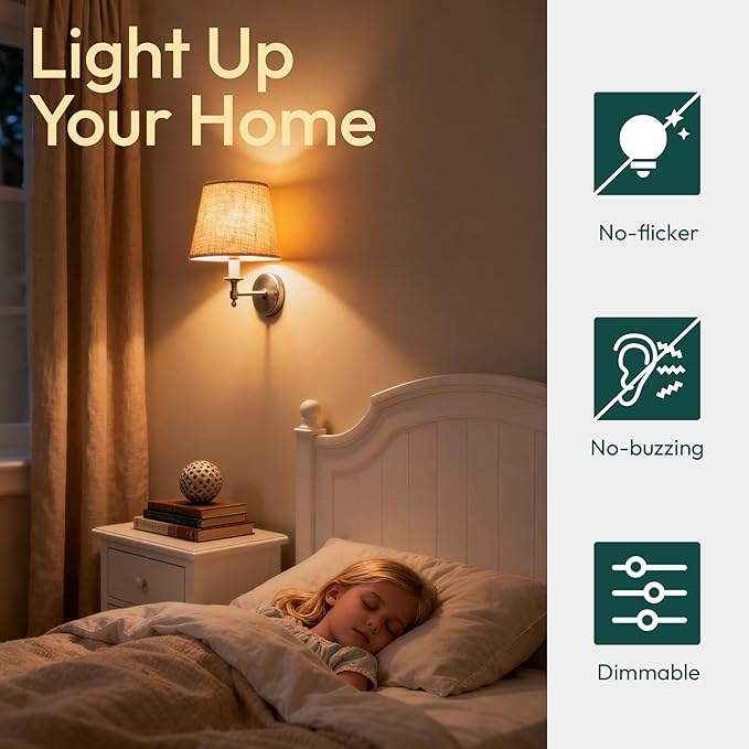 ALAMPEVER LED Chandelier Light Bulbs 40 Watt, B11 Candelabra LED Light Bulb, Dimmable E26 Led Bulbs 2200K Warm White, Amber Glass, 330LM, 6 Pack