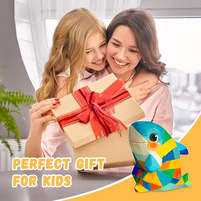 Paint Your Own Shark Lamp Kit, Arts and Crafts for Kids Ages 8-12, DIY Shark Night Light Girls Gifts, Art Supplies Painting Craft Kits for Kids, Gifts for Kids Birthday Ages 3 4 5 6 7 8 9 10 11 12+