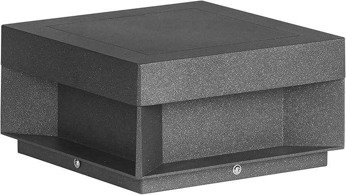 Outdoor Modern Post Light,7.87" Square Column Lamp LED Fence Deck Post Caps Lights Waterproof 3000K Luxry Pillar Lighting Outside High Voltage Wired for Flat Surface Patio Garden Decoration