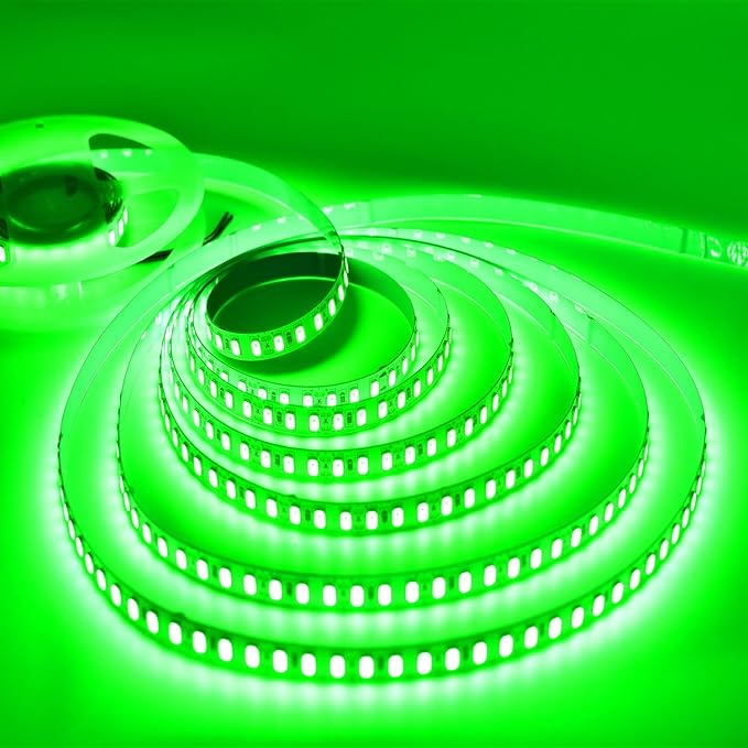 SUYOOULIN LED Strip Lights, AC110V/120V 16.4ft/5m 15000LM SMD 2835 600 LEDs Light Strips Waterproof IP44 LED Ribbon. 2 Times Brightness Than Low Voltage Strip Lights (Green)
