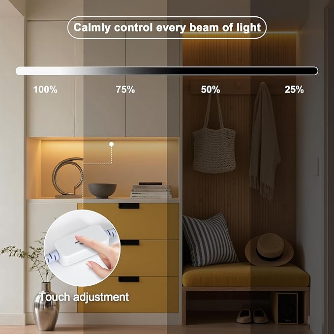 LED Strip Lights 16.4Ft Warm White Light 3000K Dimmable 24V COB Super Bright LED Strip Lights Suitable For Bedroom, Cabinet, TV lights and Home Indoor Decoration led tape lights( With Power Adapter )