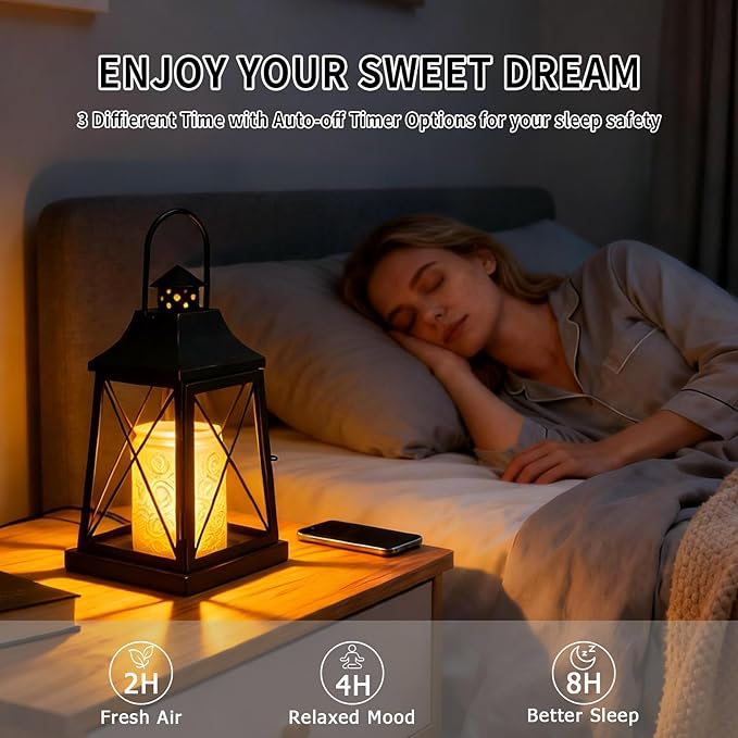 Candle Warmer Lamp with Timer,Compatible with 3 Wick Candles Jars,Vintage Candle Warmer Lantern Lamp,Dimmable Farmhouse Candle Lamp Warmer,Fully Enclosed and Hanging Up Designed