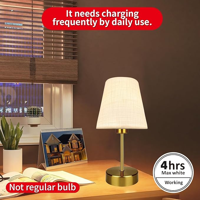 BLUEYE Mini Rechargeable Table Lamp,Remotte Control,Soft Warm 2700K-6000K,Dimmable,Timer,Flicker-Free,White Shade,Center Piece Deco,Cordless Kid Night Light for Bedside,Entryway,Bedroom