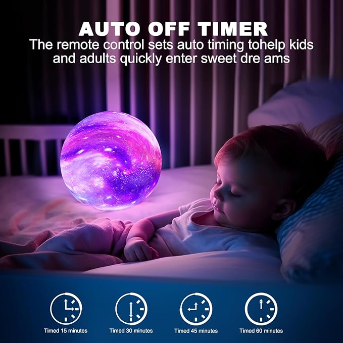 Moon Lamp Galaxy Lamp 6 inch 16 Colors LED 3D Moon Light, Remote & Touch Control Lava Lamp Moon Night Light Gifts for Girls Boys Kids Women, Birthday and Mothers Day Gifts