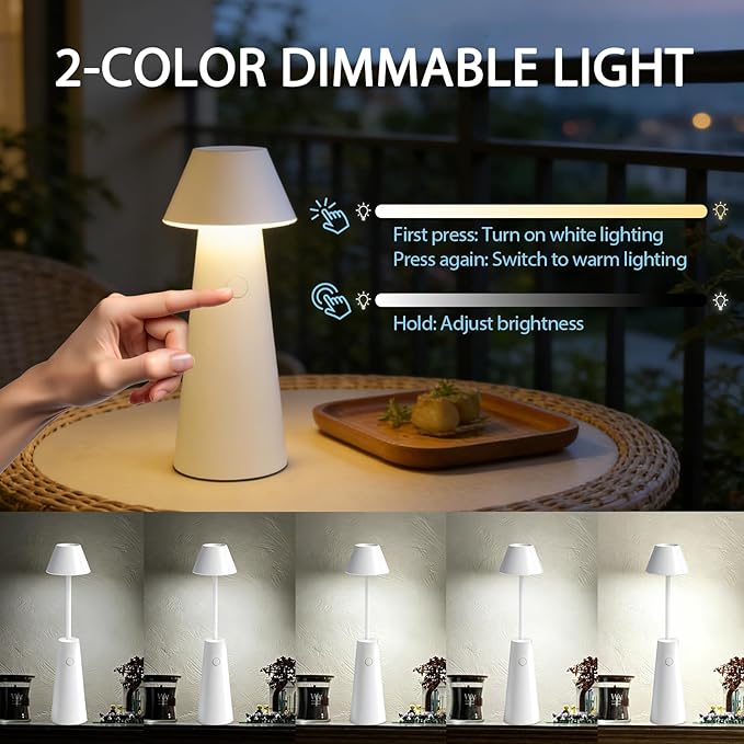 LED Camping Lantern,Cordless Rechargeable Table Lamp with Adjustable Height,3-in-1 Portable Bedside Lamp,2 Color Modes,Small Rechargeable Lamp for Camping,Emergencies, Power Outages,Outdoor Activities