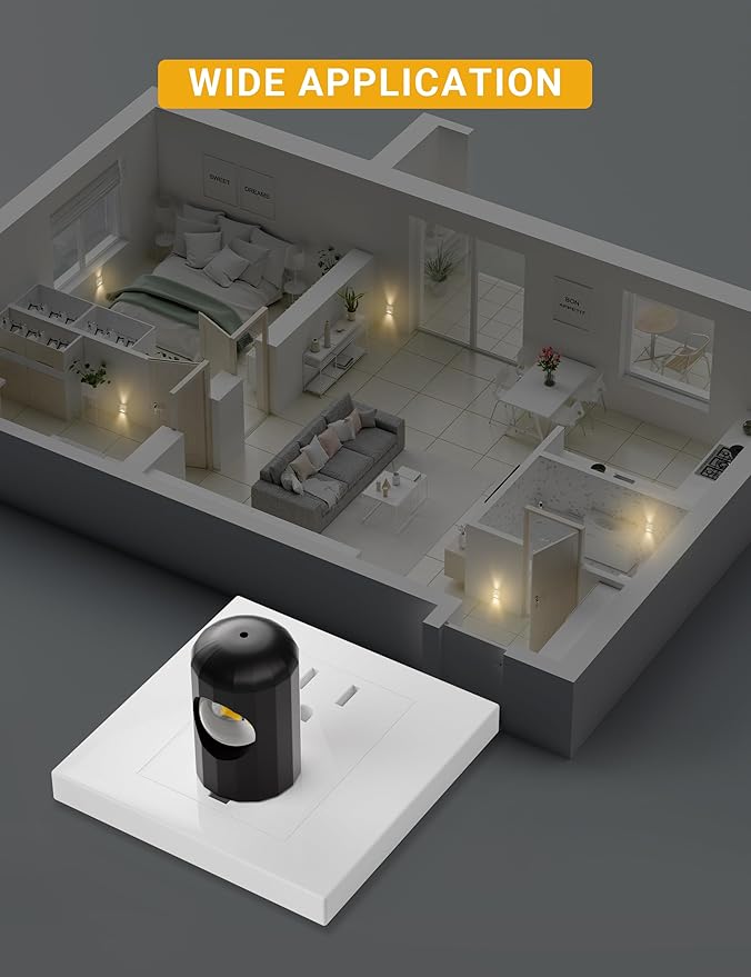 6 Pack LED Night Lights with Dusk to Dawn Sensor,5000K Daylight,Plug in Wall Night Lights for Kids, Kitchen, Hallway, Bathroom, Bedroom,Non-Dimmable