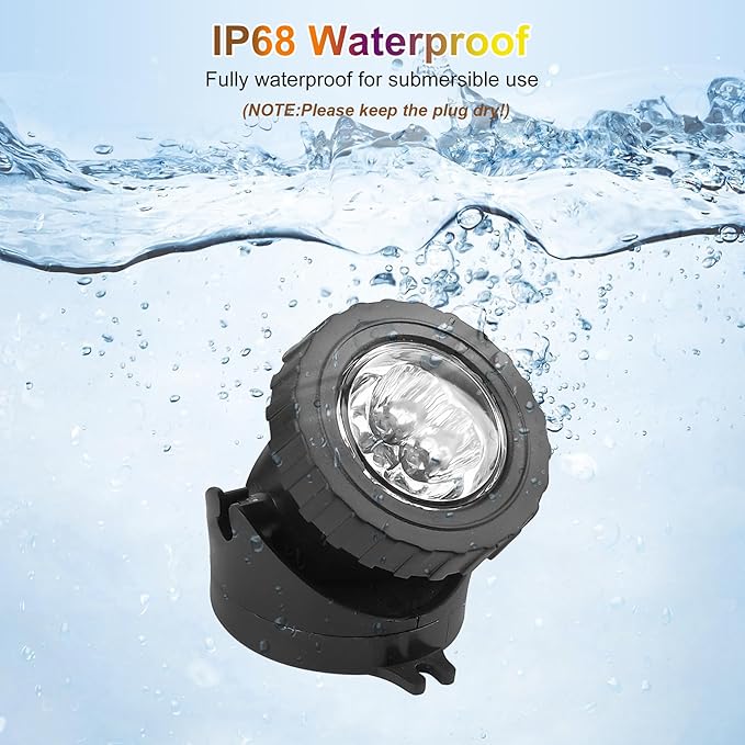 RGB Pond Lights with Timer, LED Underwater Submersible Fountain Light, 98ft Remote Control IP68 Waterproof Colorful Landscape Spotlights for Fish Aquarium Tank Garden Yard Pool (Set of 6)