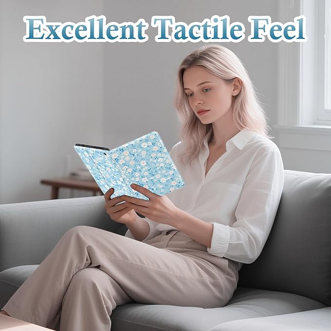 Case for (2023/2021 Released 13th/11th Generation) 10/10 Plus, Slim Lightweight Folio Book Cute Auto Wake/Sleep Smart Cover for Tablet 10.1" (Flower Blue)