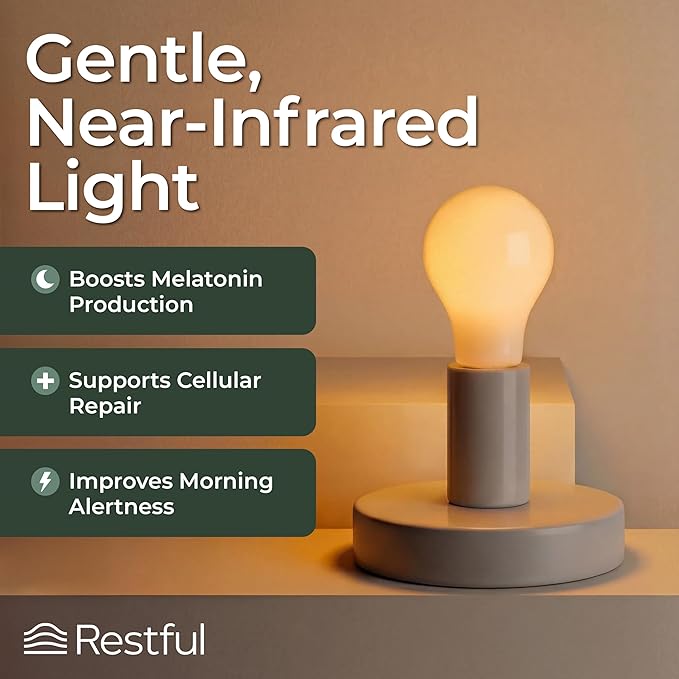 Restful 2-Pack Bedtime Bulb v2 for Better Sleep (45+ Years of Light) – Dimmable Low Blue Light Bulb, Easy Setup, Reduces Eye Strain