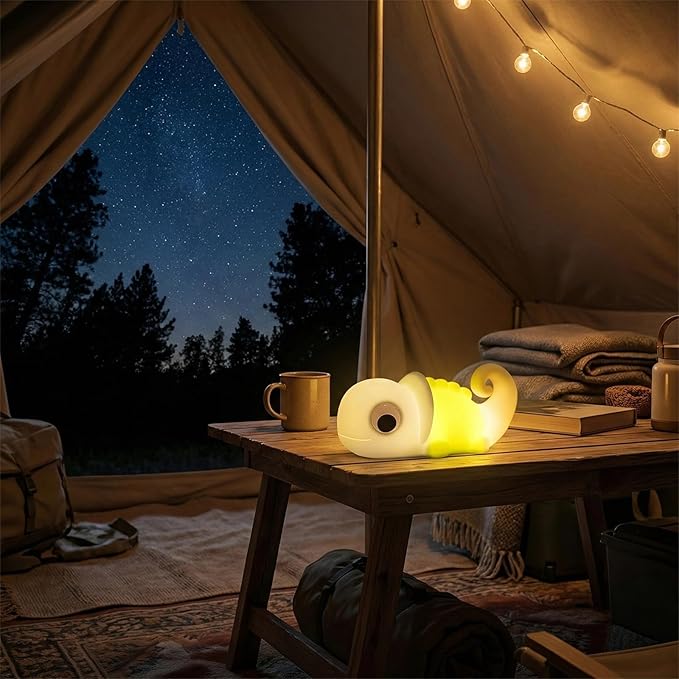 Chameleon Night Light for Kids, Night Light for Boys and Girls, Cute Room Decor Portable Night Lamp, Touch-Controlled Lighting, Silicone