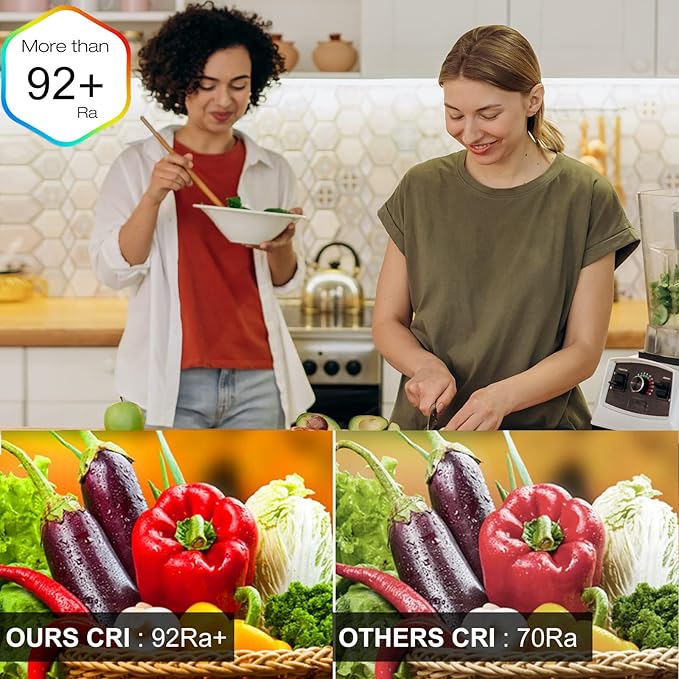 COB LED Strip Lights Waterproof IP67 DC24v Natural White 4000K 16.4ft/5m High CRI 92Ra+ Outdoor LED Tape Lighting DIY Cuttable for Bedroom Kitchen Cabinet Shelf (Power Supply Not Included)