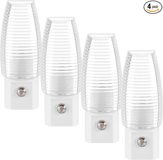 Maxxima MLN-16 LED Plug in Night Light - Features Auto Dusk to Dawn Sensor 5000K Daylight, 5 Lumens, Ideal for Bedroom, Bathroom, Hallway, and Senior Living Use - 4 Pack