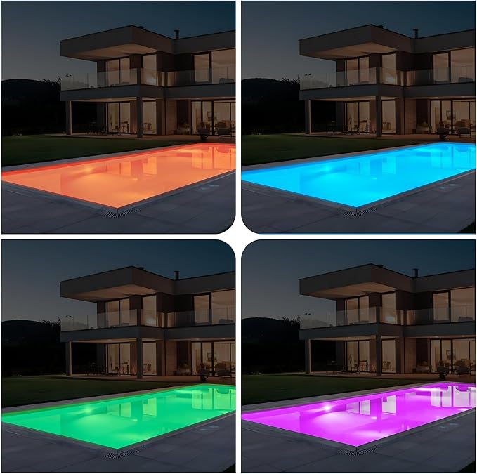 LyLmLe Pool Light for Inground Pools, 35W 12V RGBW LED Multicolor Inground Pool Light 12 Color Lights Show & 12 Fixed Color, Underwater Lights with Transformer & Controller for 10" Niche,100ft Cord
