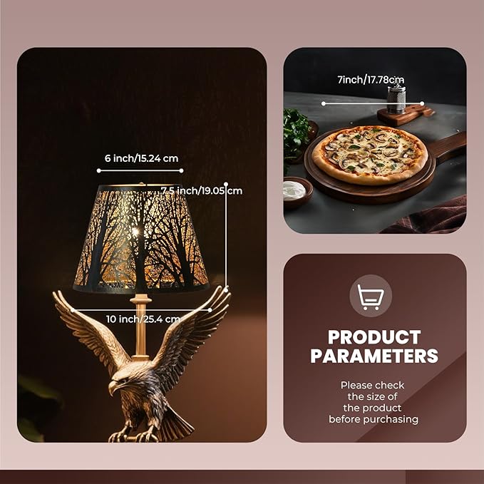 Small Metal Lampshade Forest Etching Forest Lamp Shade Pattern 6'' Top 10'' Bottom Height 7.5'' Fits For Table Lamps And Floor Lamps Spider Fitter Out Black in Gold ALUCSET lampshade